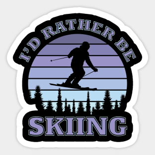 I'd rather be skiing Sticker